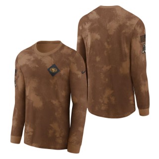 2023 Salute To Service Veterans 49ers Brown Long Sleeve T-Shirt