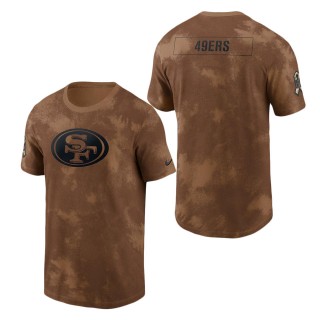 2023 Salute To Service Veterans 49ers Brown Sideline T-Shirt