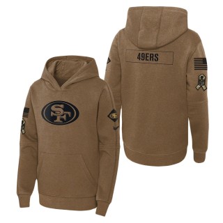 2023 Salute To Service Veterans 49ers Brown Youth Hoodie