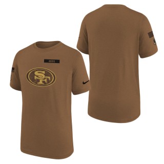 2023 Salute To Service Veterans 49ers Brown Legend Youth T-Shirt