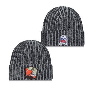 2023 Salute To Service Veterans Browns Black Cuffed Knit Hat