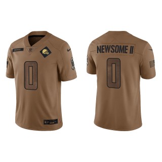 2023 Salute To Service Veterans Greg Newsome II Browns Brown Jersey
