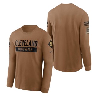 2023 Salute To Service Veterans Browns Brown Long Sleeve T-Shirt