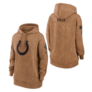 2023 Salute To Service Veterans Colts Brown Women's Hoodie