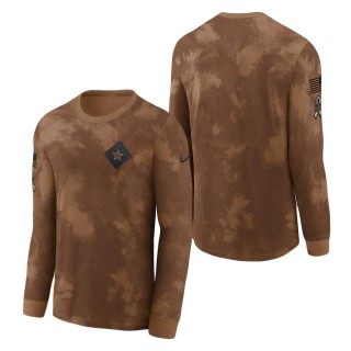 2023 Salute To Service Veterans Cowboys Brown Long Sleeve T-Shirt