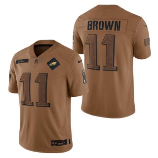 2023 Salute To Service Veterans A.J. Brown Eagles Brown Jersey