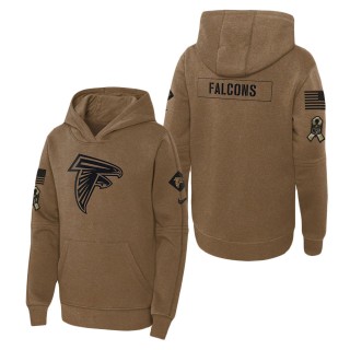 2023 Salute To Service Veterans Falcons Brown Youth Hoodie