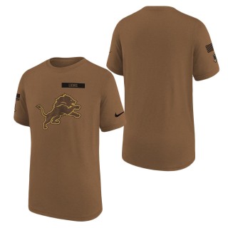 2023 Salute To Service Veterans Lions Brown Legend Youth T-Shirt