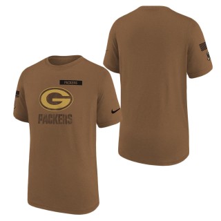 2023 Salute To Service Veterans Packers Brown Legend Youth T-Shirt