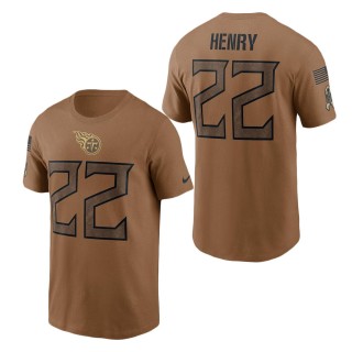 2023 Salute To Service Veterans Derrick Henry Titans Brown T-Shirt