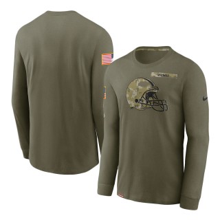 Browns Olive 2021 Salute To Service Long Sleeve T-Shirt