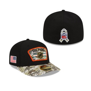 Dolphins Black Camo 2021 Salute To Service Low Profile 59FIFTY Cap
