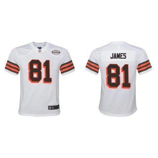 Youth Cleveland Browns Jesse James White 1946 Collection Game Jersey