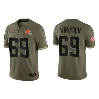 Chase Winovich Cleveland Browns Olive 2022 Salute To Service Limited Jersey