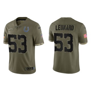 Darius Leonard Indianapolis Colts Olive 2022 Salute To Service Limited Jersey