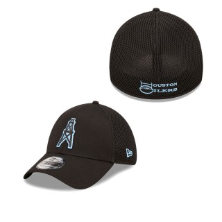 Men's Houston Oilers Black Team Neo 39THIRTY Flex Hat