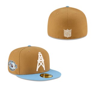 Houston Oilers Ivory Wheat 59FIFTY Fitted Hat