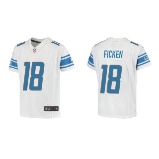 Youth Detroit Lions Sam Ficken White Game Jersey
