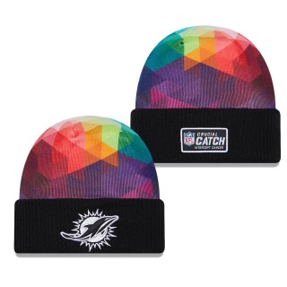 Miami Dolphins Black 2023 NFL Crucial Catch Cuffed Knit Hat