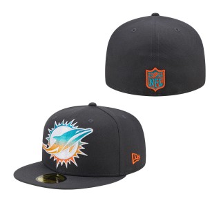 Men's Miami Dolphins Graphite Color Dim 59FIFTY Fitted Hat
