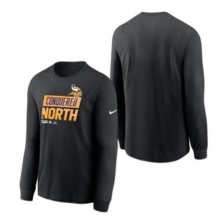 Men's Minnesota Vikings Nike Black 2022 NFC North Division Champions Locker Room Trophy Collection Long Sleeve T-Shirt