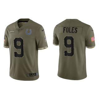 Nick Foles Indianapolis Colts Olive 2022 Salute To Service Limited Jersey