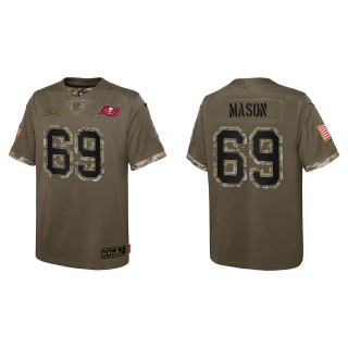 Shaq Mason Youth Tampa Bay Buccaneers Olive 2022 Salute To Service Limited Jersey