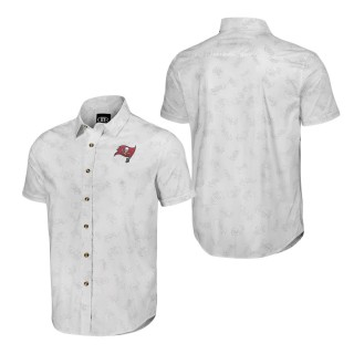 Tampa Bay Buccaneers NFL x Darius Rucker Collection White Woven Short Sleeve Button Up Shirt