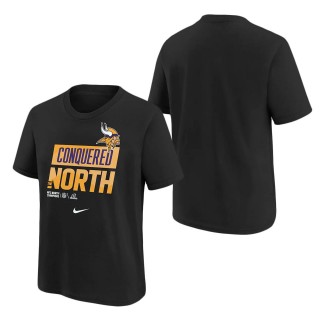 Youth Minnesota Vikings Nike Black 2022 NFC North Division Champions Locker Room Trophy Collection T-Shirt